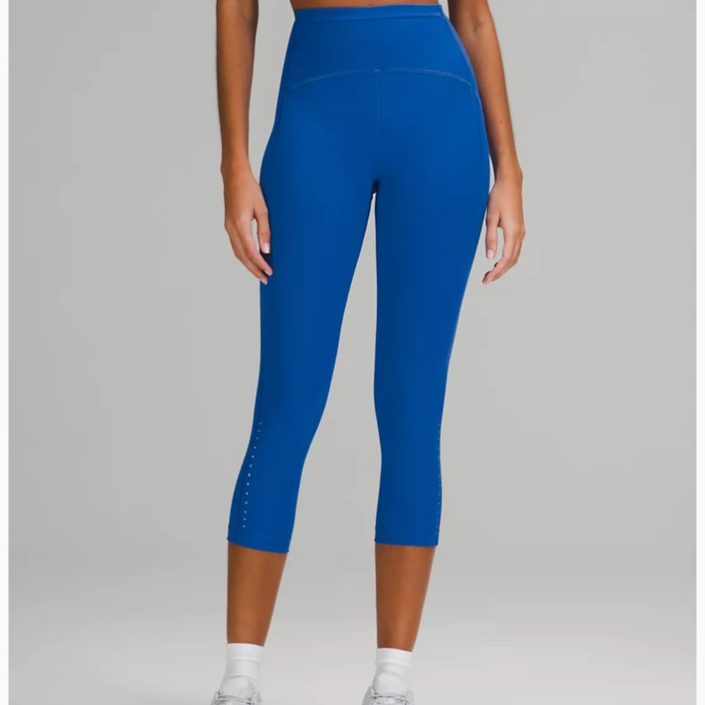 Lululemon swift speed hi-rise crop 23” blazer blue tone leggings